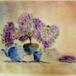 "Bonsai in fiore" acquerello 23x30,5cm