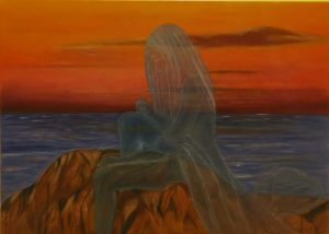 "La donna e il mare 1" olio su tela 50x70cm 2015