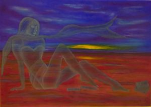 "La donna e il mare 2" olio su tela 50x70cm 2015