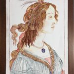 Mattonella 30x40 cm copia Sandro Botticelli ( maiolica)n.2/2