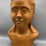 Busto ceramica “ Claire” patinato a cera naturale